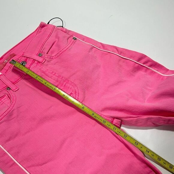 7 For All Mankind Pink High Waist Slim Kick Jeans 24 - Picture 5 of 8